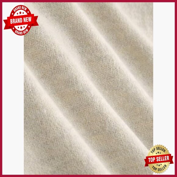 Oversized Knit Pullover Sweater, Long Sleeve Crew Neck, Soft Polyester Blend - Picture 5 of 7